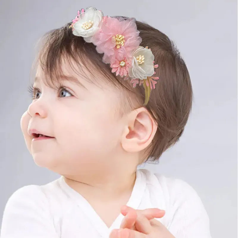 1Pcs Baby Girl Headband Cute Flower Elastic Hair Band Newborn Head Toddler Headband Headwear Kids Accessories Christmas Gifts