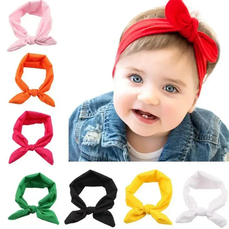 New Infant Headband Knot Tie Headwrap Cute Kids Hairband Turban Stretchy Baby Girls Hair Accessories Photo Prop Birthday Gifts