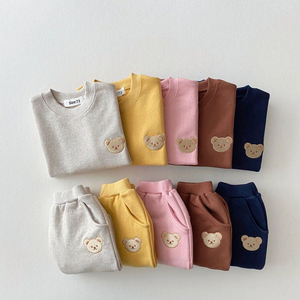 Boys Grils Clothes Sets Long Sleeve Cartoon Bear Boutique Outfits Baby Girl Clothing Set For Kids Newborn 2 Pcs Sweatshirt+Pants