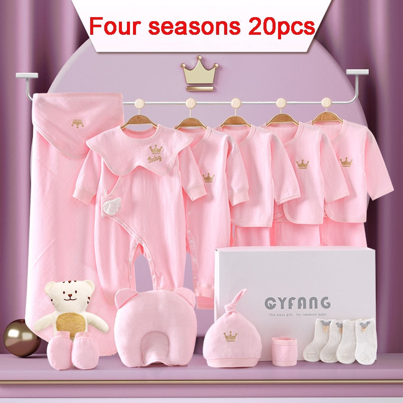 Newborn Baby Clothing 15/17/18/20 Pieces/0-3Months 100%Cotton Kids Clothes Suit Unisex Infant Boys Girls Clothing Set
