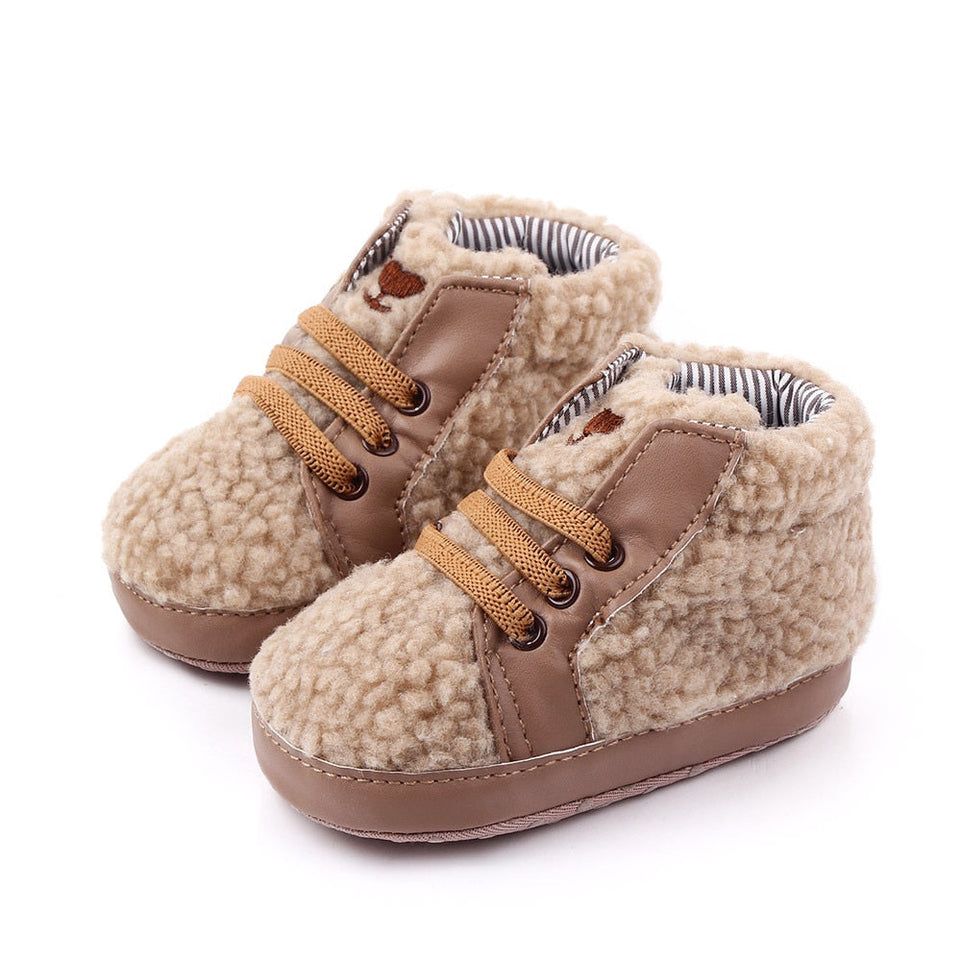 Newborn baby boy shoes fashion teddy velvet sneaker shoes for baby boy cotton soft sole infant shoes toddler baby crib shoes