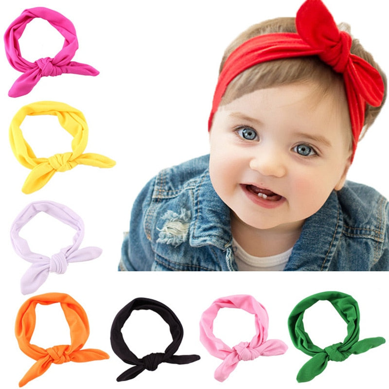 8Pc Kids Headband Bow For Girl Rabbit Ear Hairband Turban Knot Kids Turbans Accessoire Faixa Cabelo Para Bebe Headband Baby Girl